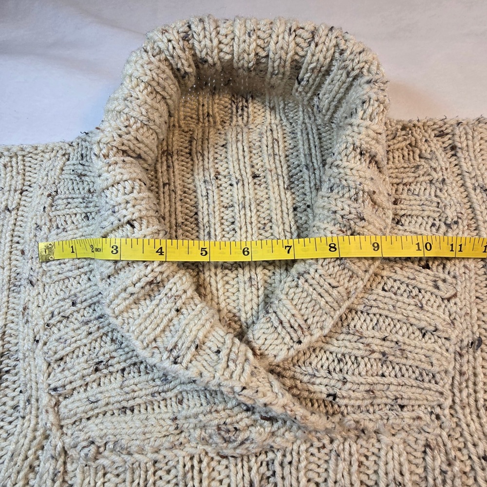 Mens Knit Sweater L? Pullover Shawl Collar Grandpacore Academia Professor Basic - Picture 9 of 10